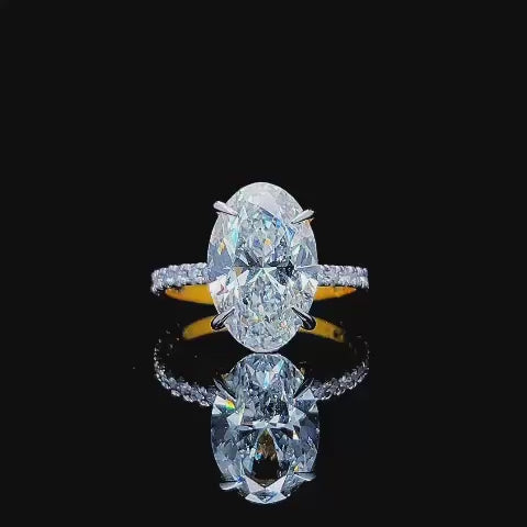 5.00ct Oval Cut Lab Diamond Engagement Ring