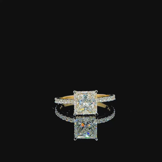 5.00ct Princess Cut Lab Diamond Engagement Ring