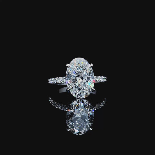 5.00ct Oval Cut Lab Diamond Engagement Ring