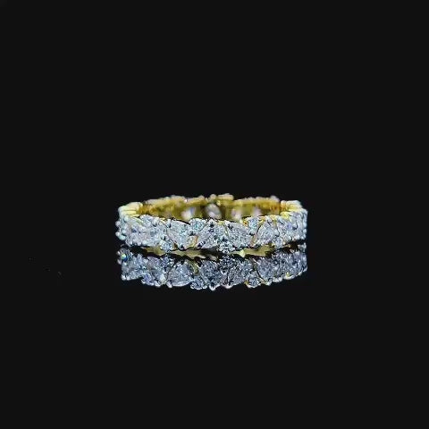 Pear & Round Diamond "Petal" Ring
